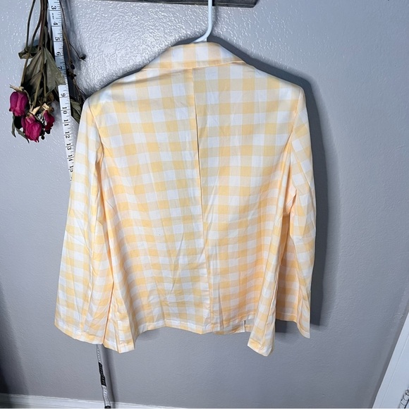 SHEIN Women's | Yellow & White Gigham Single-Breasted Blazer, sz m NWoT - Picture 11 of 16